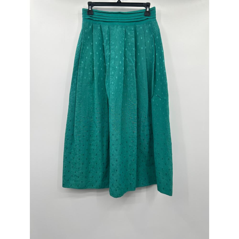 Talbots Women’s Vintage Teal Maxi Victorian Fitted Waist Skirt Size 12 Prairie